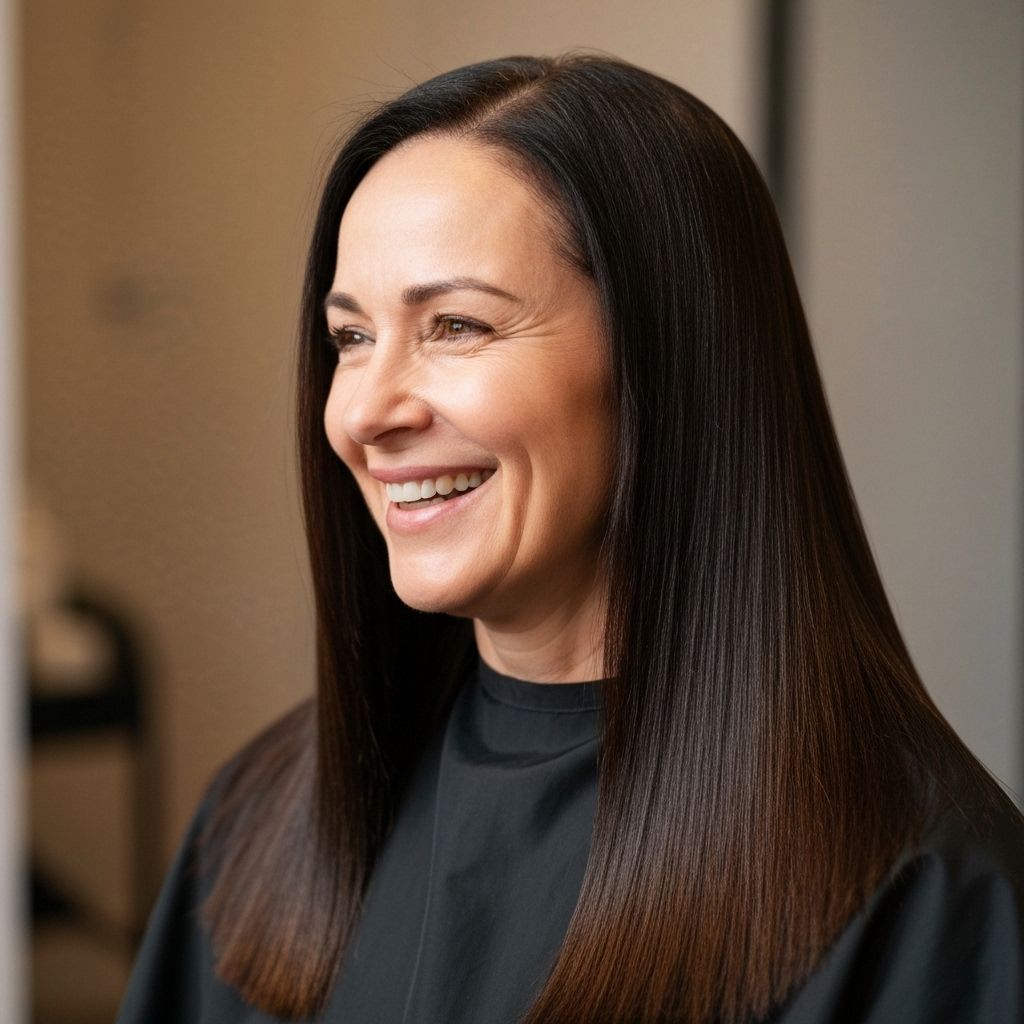 Happy client with healthy hair